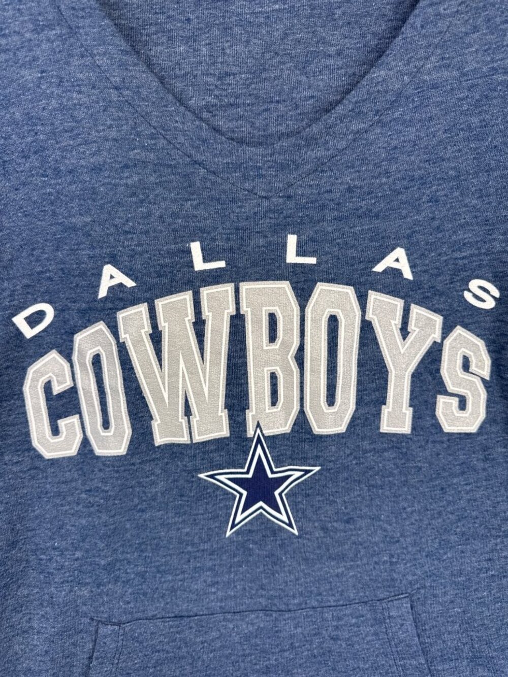 Dallas Cowboys Hoodie Women's L Blue V Neck Long Sleeve NFL Team Apparel - Picture 3 of 11